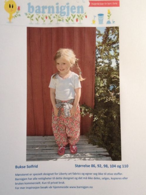 Hovedbilde Barnigjen symønster bukse ...