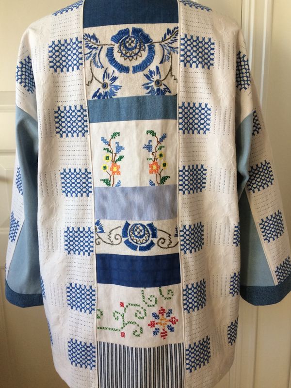 X SOLGT Kimono blå/hvit