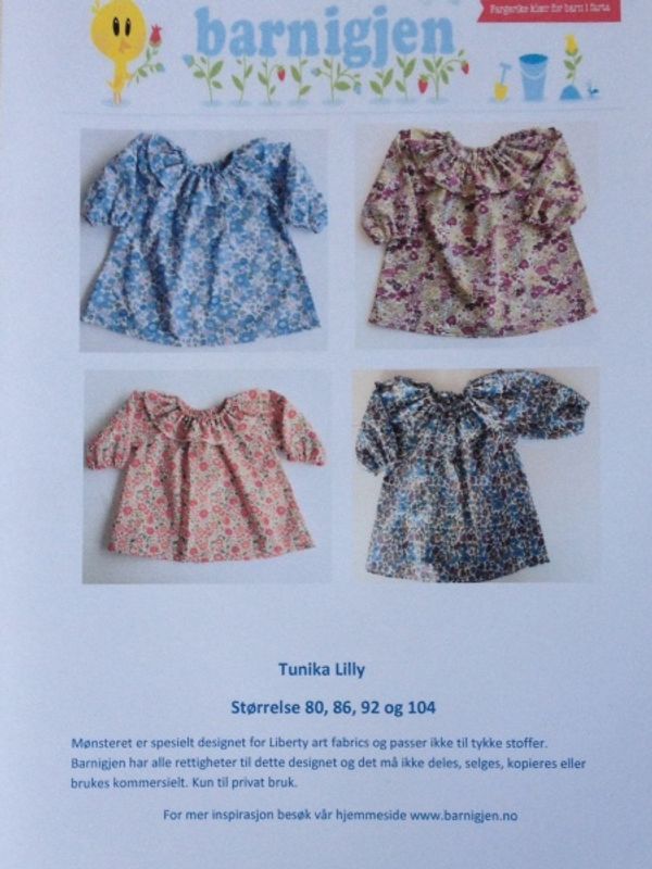 Barnigjen symønster tunika Lilly