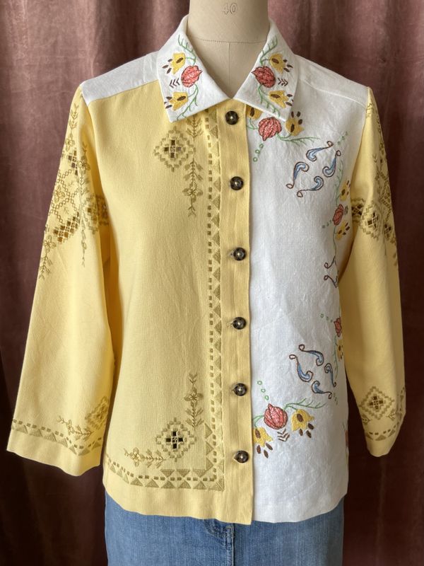 X SOLGT Skjortejakke Gul og hvit