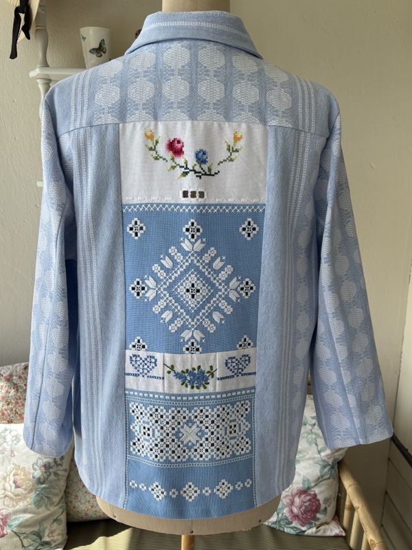 X SOLGT Skjortejakke Blå Hardangersøm 